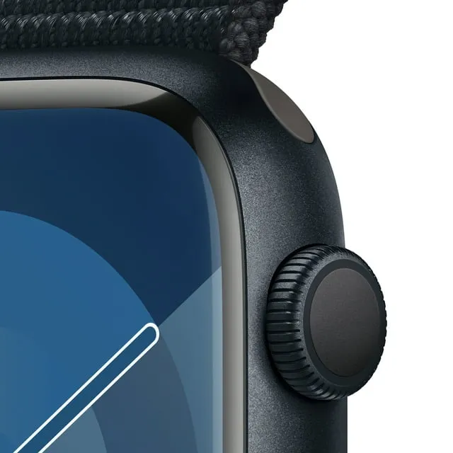 Apple Watch Series 9 [GPS 41mm] 智能手表，粉色铝制表壳，浅粉色运动表带，均码。健身追踪器、ECG 应用程序、常亮视网膜显示屏、碳中性