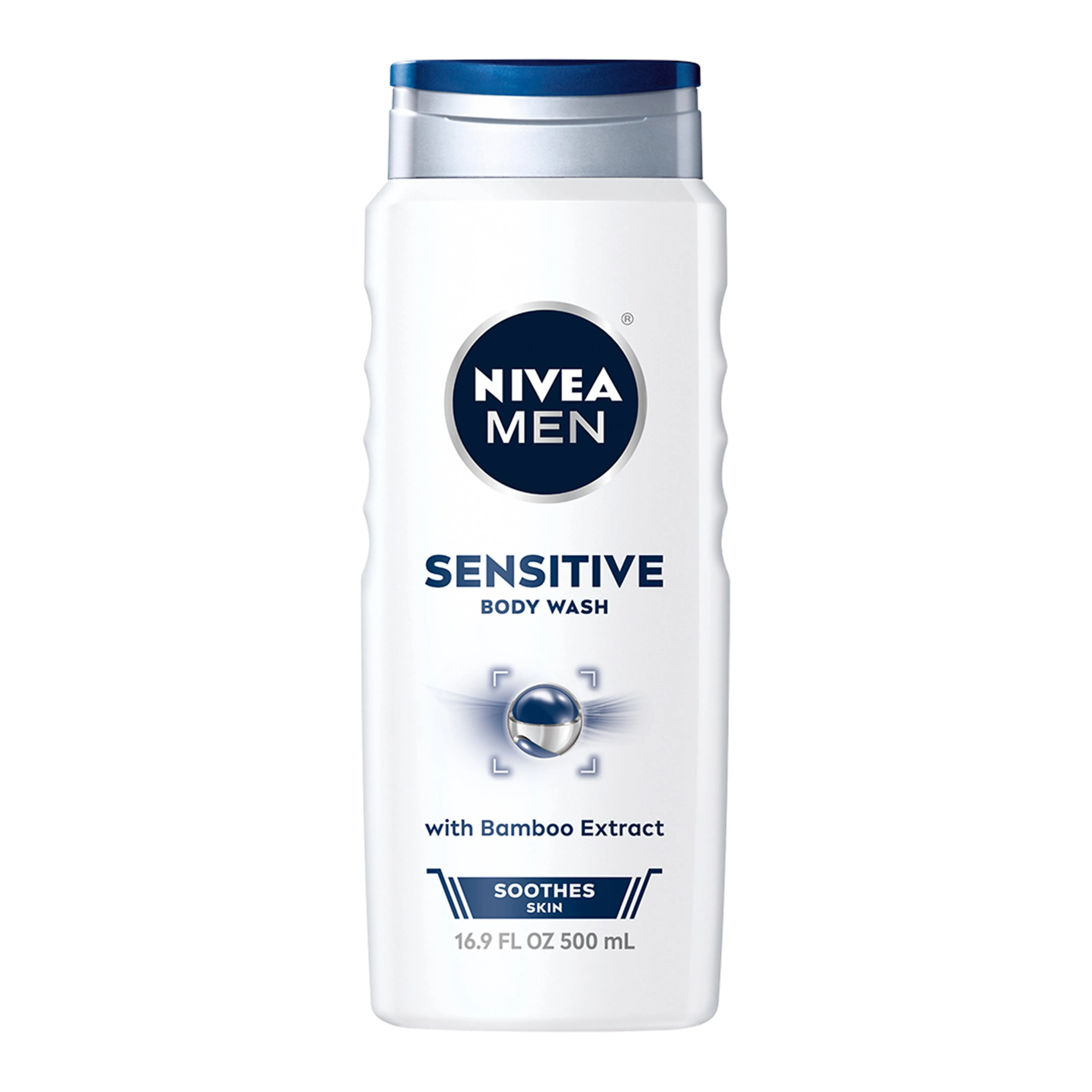 Nivea Men Sensitive Body Wash with Bamboo Extract, 3 Pack of 16.9 Fl Oz Bottles