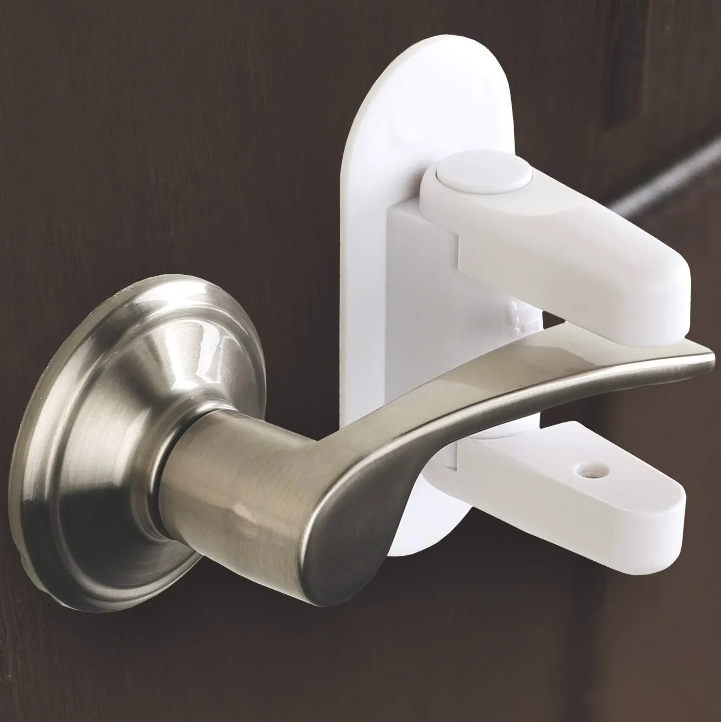 Door Lever Lock (6 Pack) Child Proof Doors & Handles, Adhesive - Child Safety by Tuut