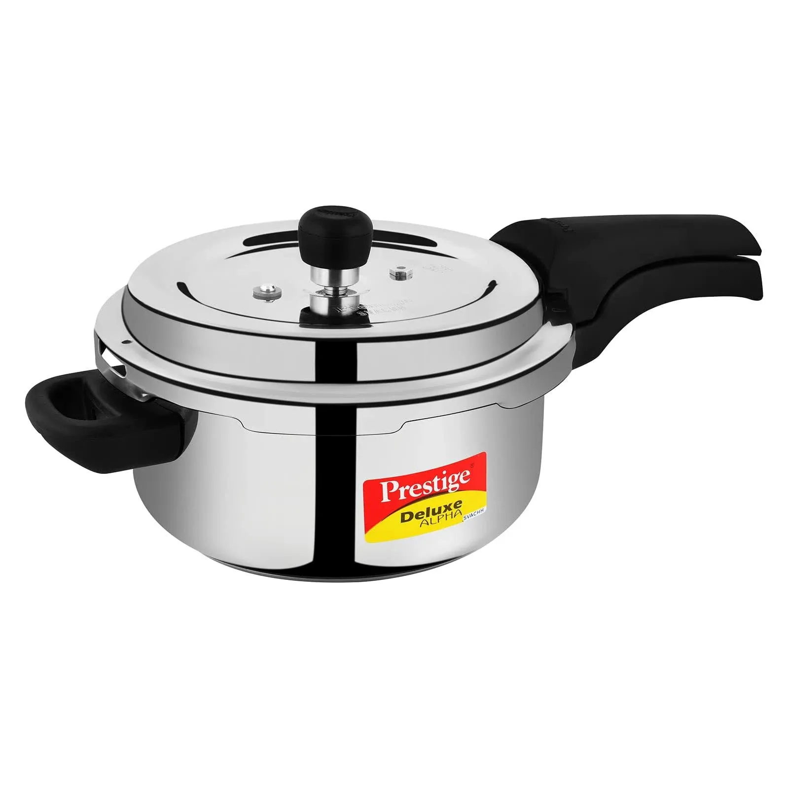 Prestige Svachh Deluxe Alpha Mini Pressure Handi, With deep lid for Spillage Control, 3 L, Stainless Steel, Outer Lid