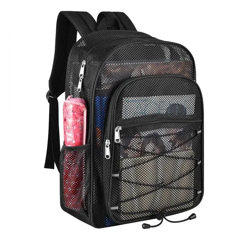 Heavy Duty Mesh Backpacks for Adults, Mesh School Bags for Boys and Girls, See Through School Bags with Adjustable Straps for Swimming, Fitness, Sports, Carry Portable Oxygen Concentrators