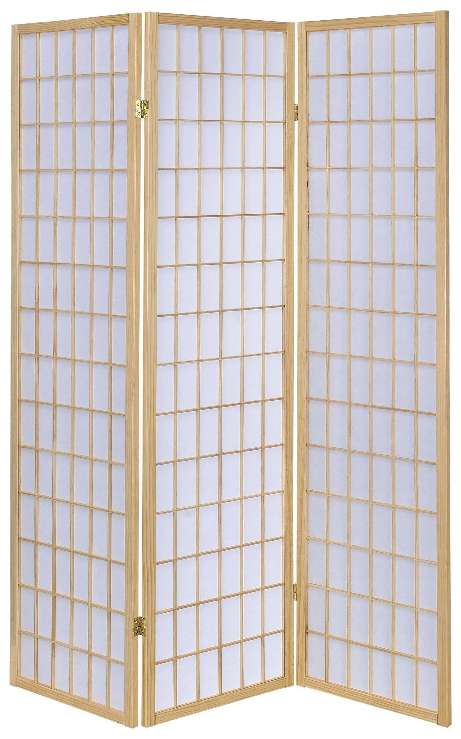 Shoji 3 Panel Room Divider Folding Screen, Natural