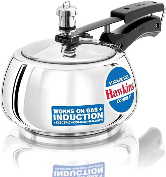 Hawkins SSC20 Stainless Steel Pressure Cooker, 2 Liter, Silver