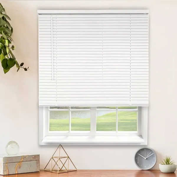 CHICOLOGY Cordless 1" Vinyl Mini Blinds Gloss Gray (Room Darkening) 17"W X 72"H