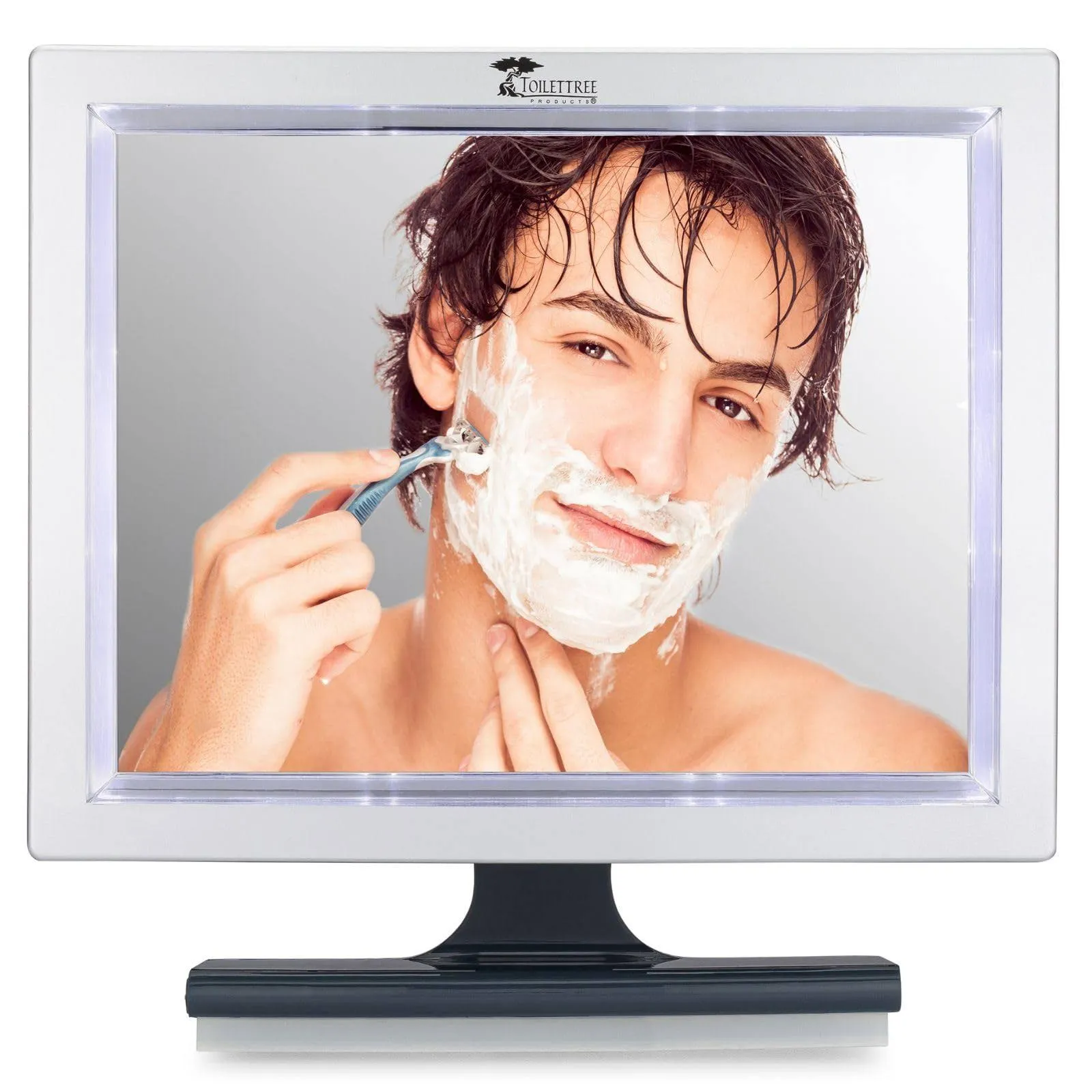 ToiletTree Products Deluxe LED Fogless Shower Mirror with Squeegee 1.45 Ounce