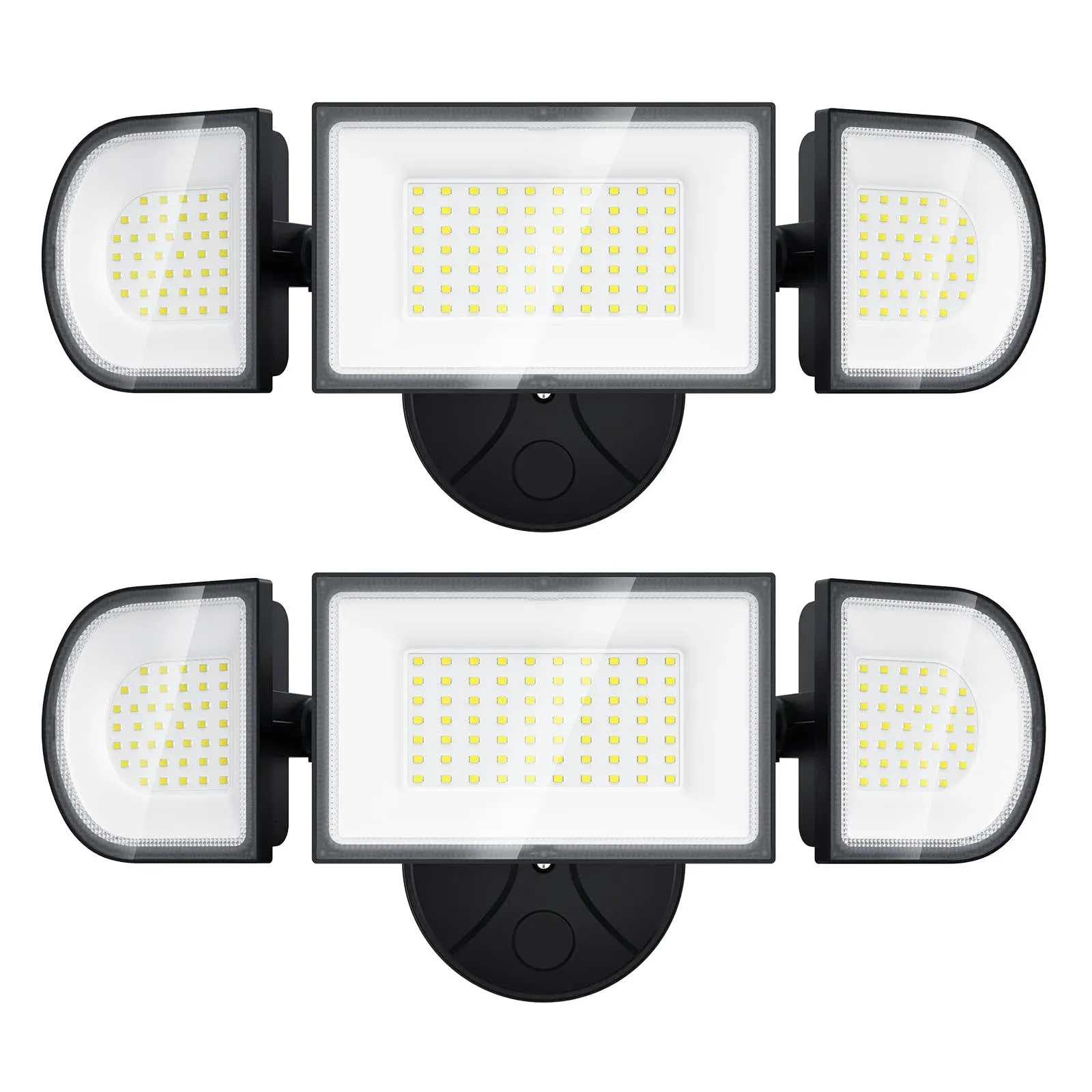 Onforu 100W Flood Lights Outdoor, 2 Packs Outdoor Security Lights 9000LM, 6500K LED Outdoor Flood Light Fixture, 3 Adjustable Heads, IP65 Waterproof BDB100-3