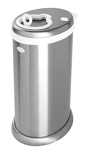 Ubbi Steel Odor Locking, No Special Bag Required, Money Saving, Awards-Winning, Modern Design Registry Must-Have Diaper Pail, Chrome