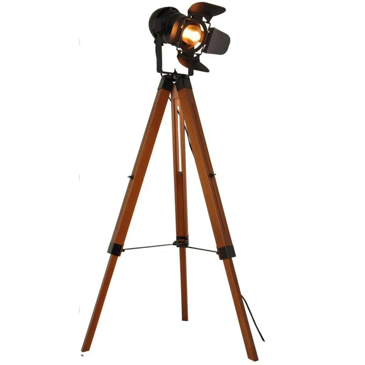 Industrial Tripod Floor Lamp for Living Room Bedroom, Vintage Stand Reading Lamp