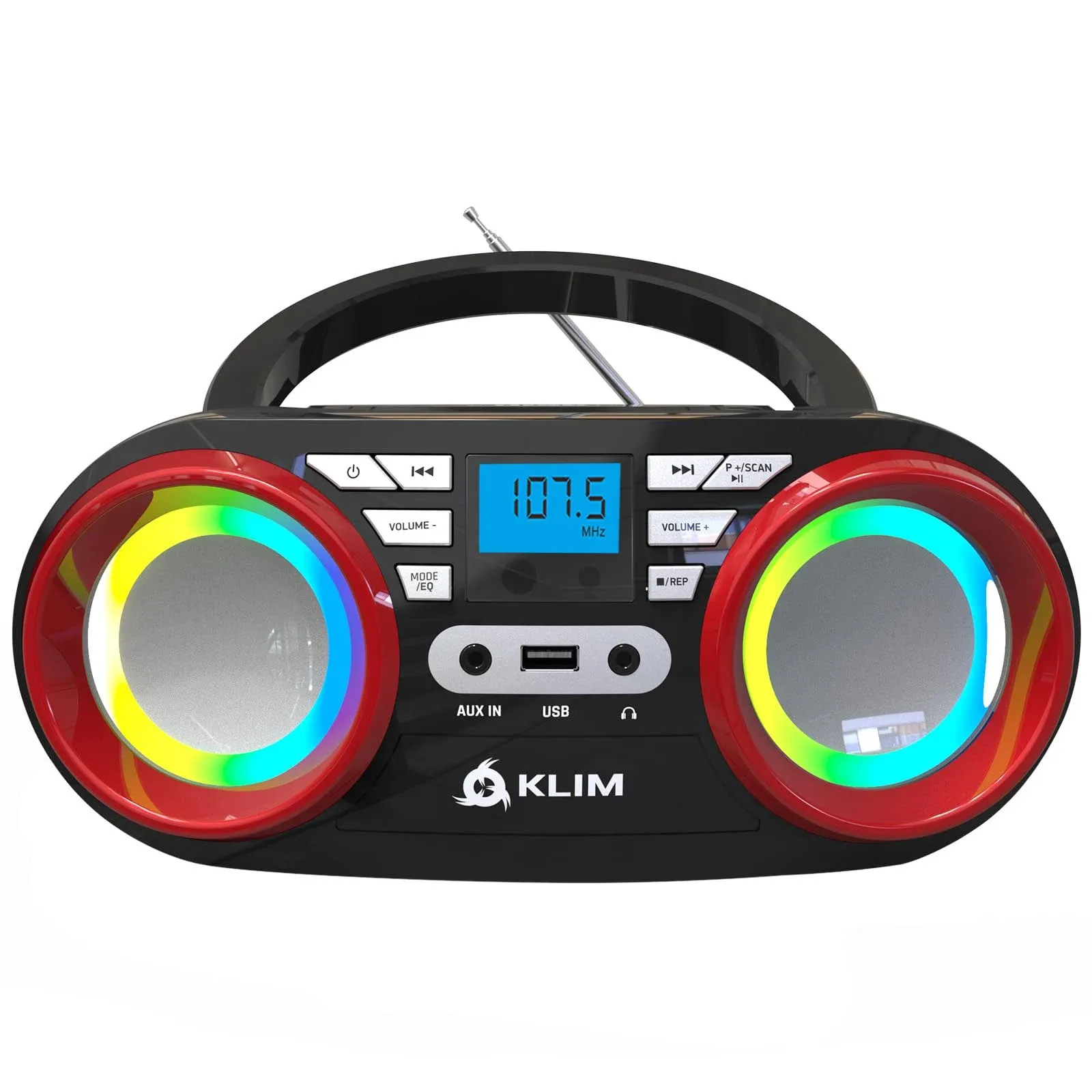  B3 CD Player Portable Boombox - New 2023 - FM Radio Bluetooth CD MP3 AUX Red