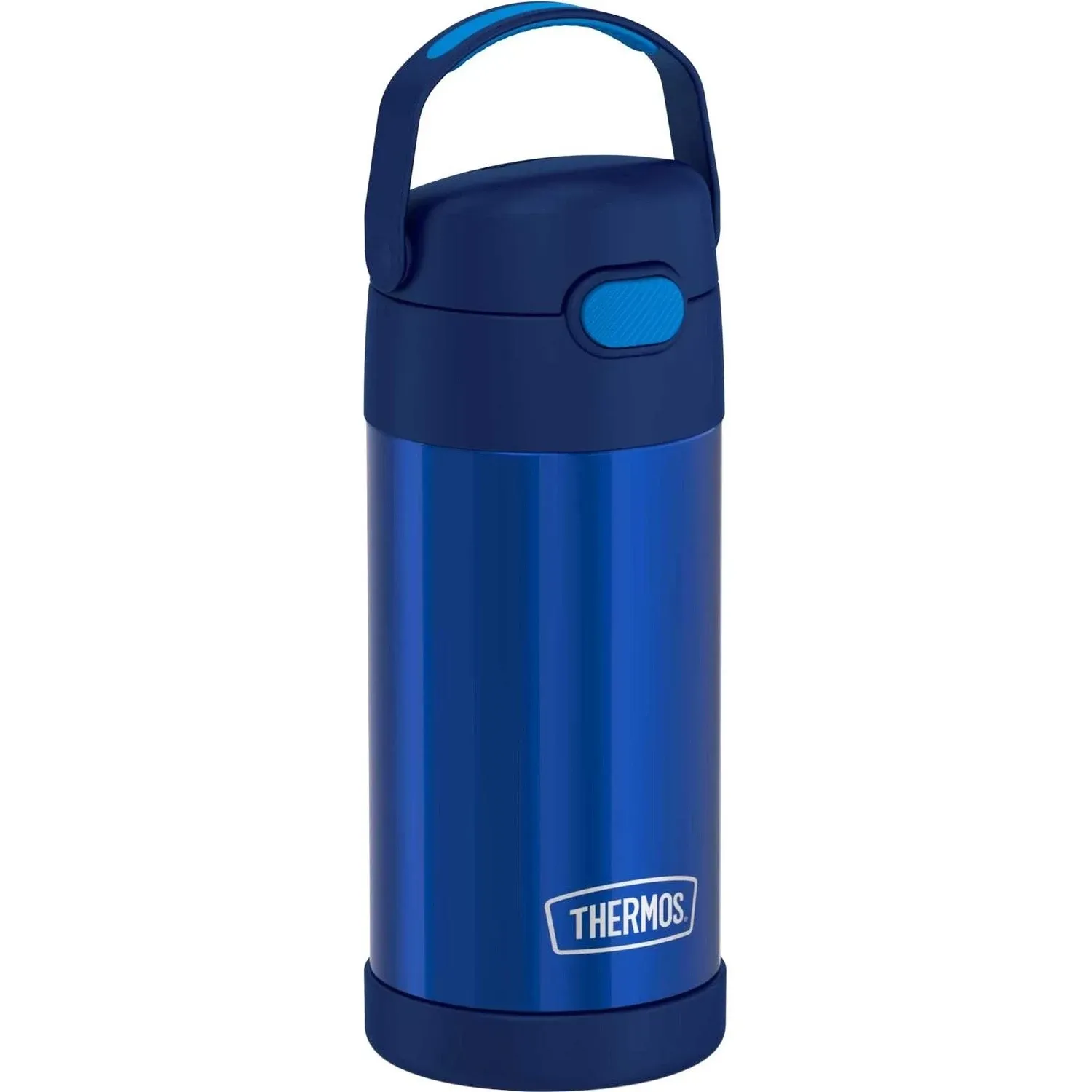 THERMOS FUNTAINER 12 Ounce Stainless Steel Vacuum Insulated Kids Straw Bottle, Bluey