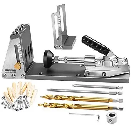 Pocket Hole Jig Kit Professional and Upgraded All-Metal Pocket Screw Jig.