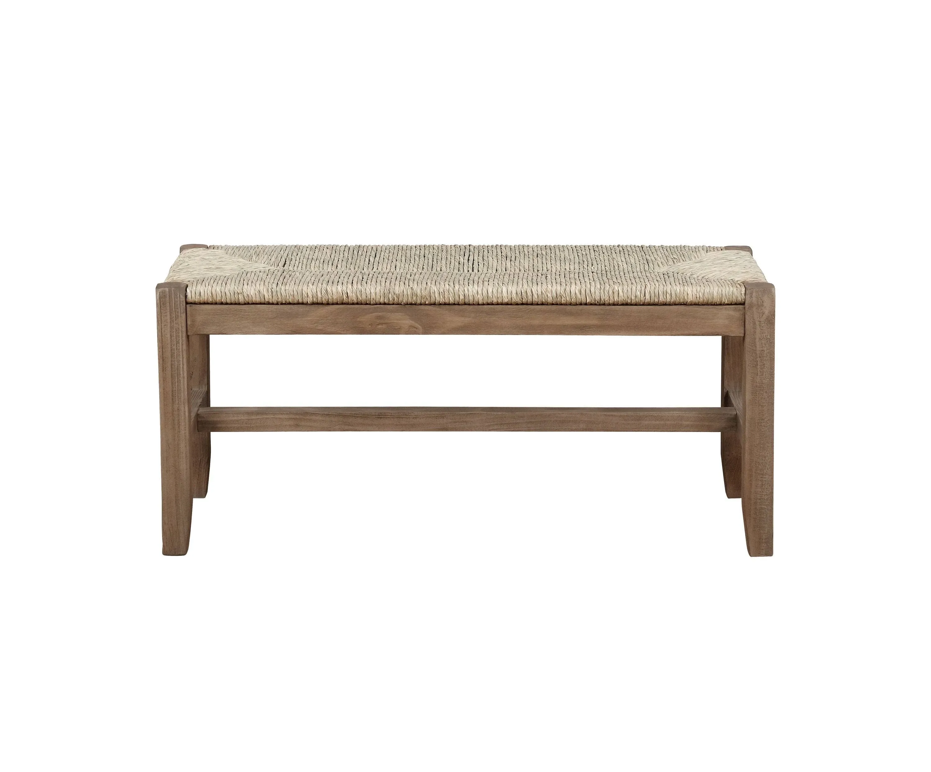 Alaterre Furniture Newport 40" Wood Bench with Rush Seat