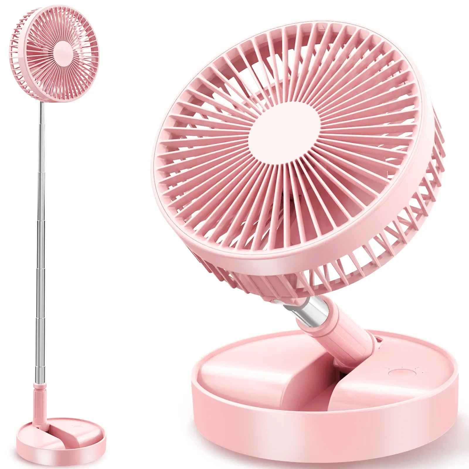 Flodaway Fan Rechargeable Fold Away Fans Collapsible Portable Fan Pink For Trave