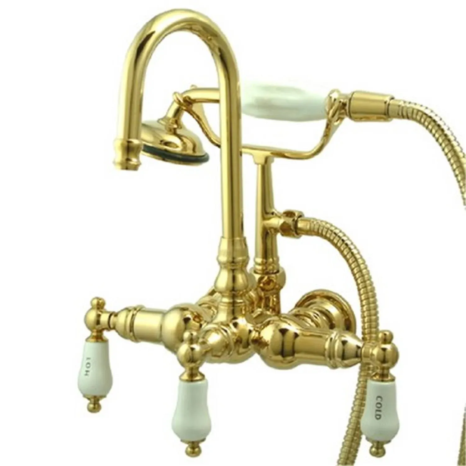 Kingston Brass CC9T Vintage Wall Mounted Clawfoot Tub Filler - Brass