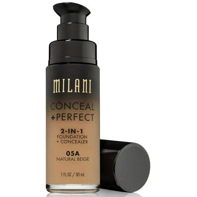 Milani Conceal + Perfect Foundation + Concealer, 2-in-1, Natural Beige 05A - 1 fl oz