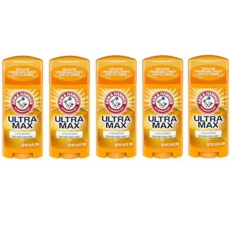 5 Pack - Arm & Hammer ULTRAMAX Deodorant Invisible Solid Unscented 2.6oz Each