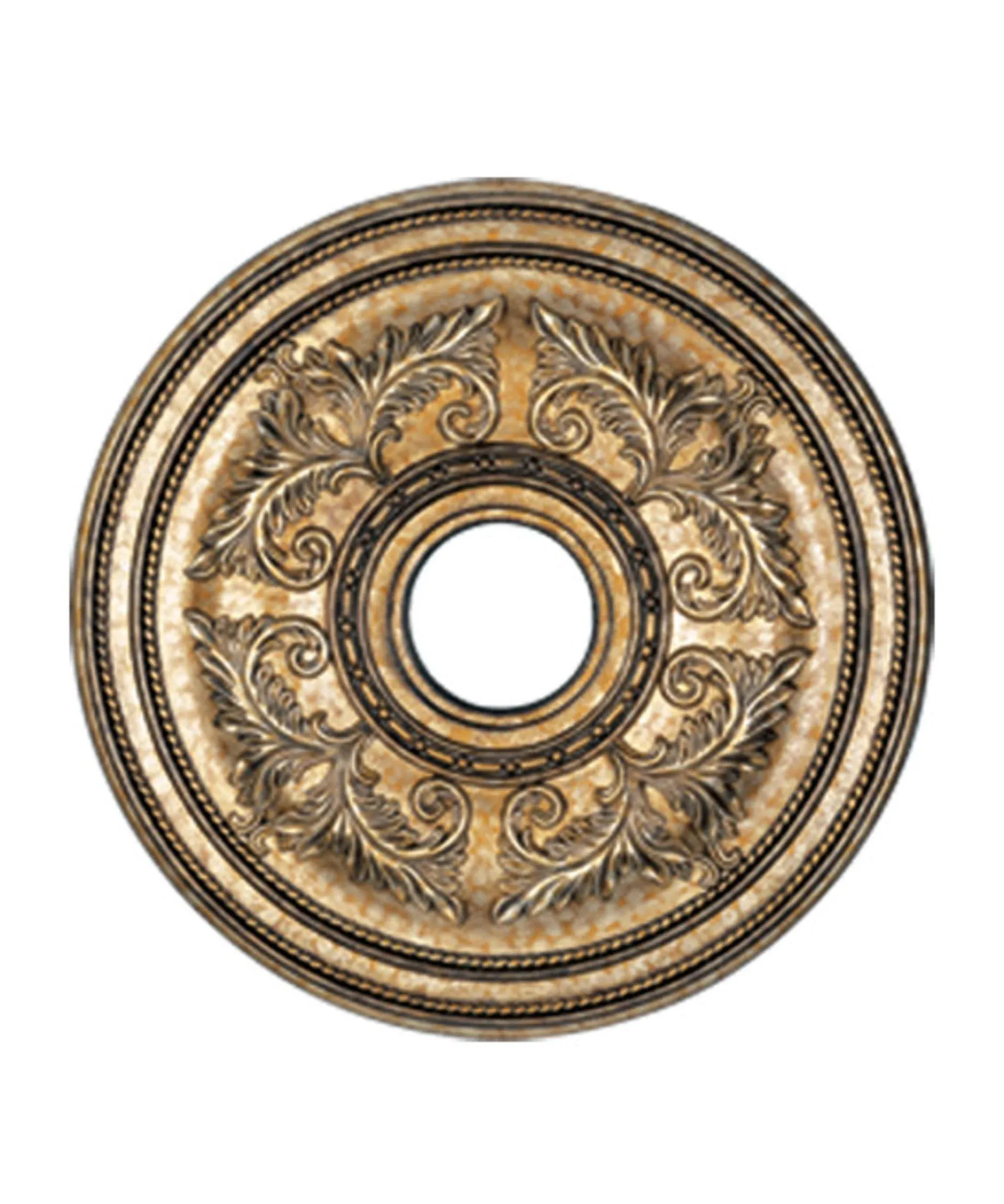 Ceiling Medallion, Hand-Painted Vintage Gold Leaf