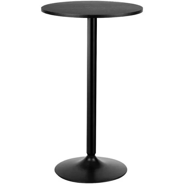 Gymax 24 inch Round Pub Table Bistro Bar Height Cocktail Table with Metal Base