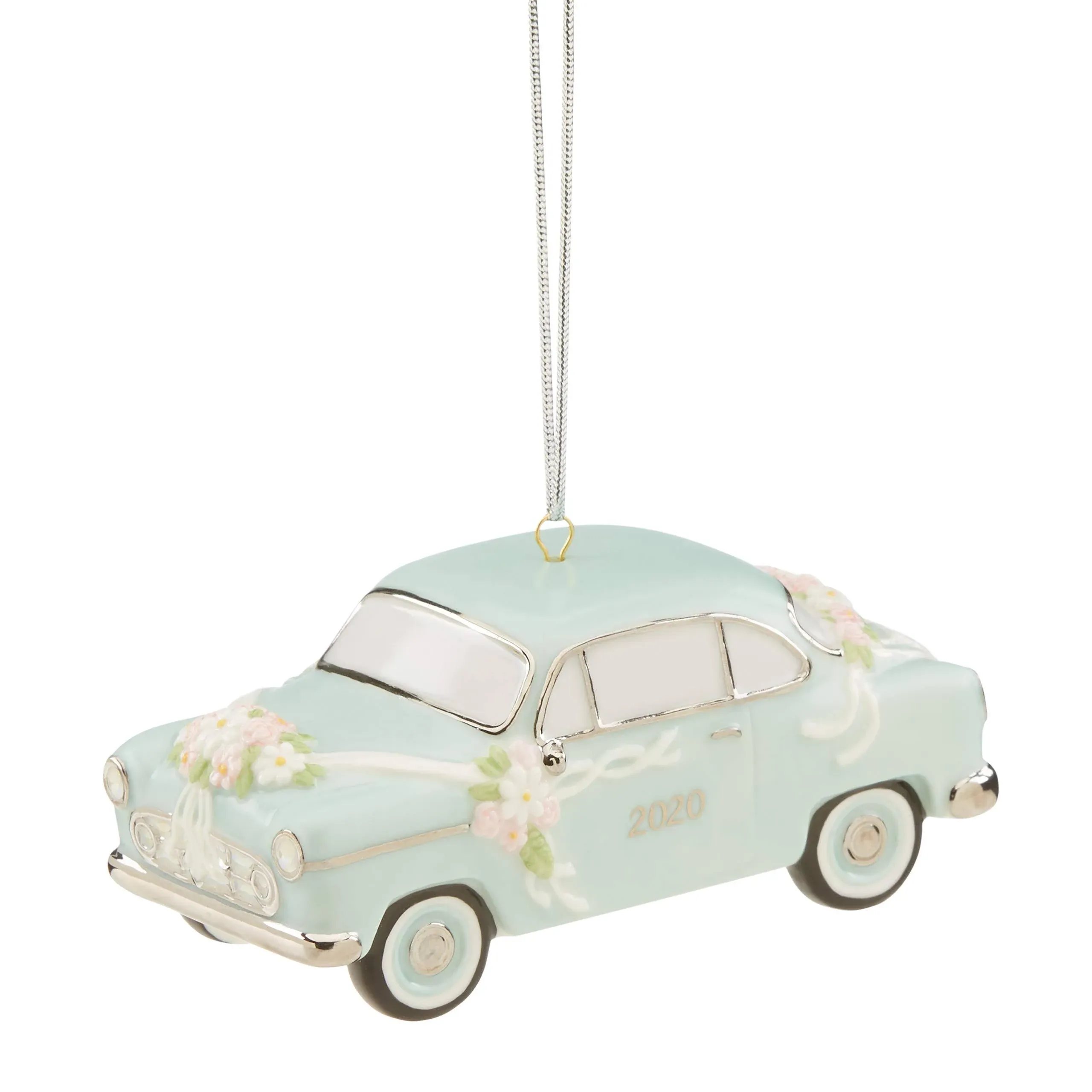 Lenox 2020 Just Married Vintage Car Ornament, Porcelain, 0.45 LB, Multi