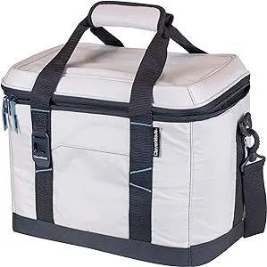 CleverMade Collapsible Soft Cooler Bag -Tote - Insulated 30 Can Leakproof Small Cooler Box with Bottle Opener and Shoulder Strap for Lunch, Beach, and Picnic - Cream