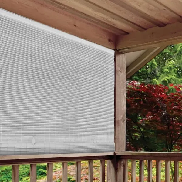 Radiance - Outdoor Roll-up Shades for Porch or Patio Privacy Screen, Roll-up PVC Blinds for Windows, White, 48" W x 72" L