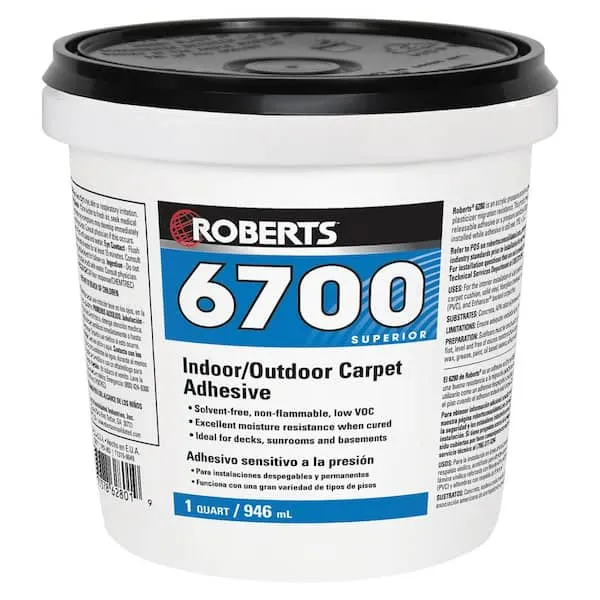 ROBERTS 6700-0 1 Quart Indoor/Outdoor Carpet/Artificial Turf AdhesiveROBERTS 6700-0 1 Quart Indoor/Outdoor Carpet/Artif…