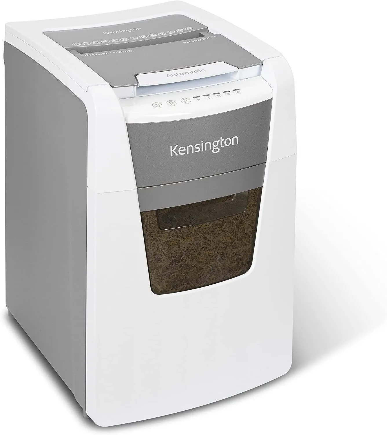 Kensington K52050AM OfficeAssist Auto Feed Shredder A1500-HS Anti-Jam Micro Cut, 6-Sheet Capacity, 11.60 gal Wastebin