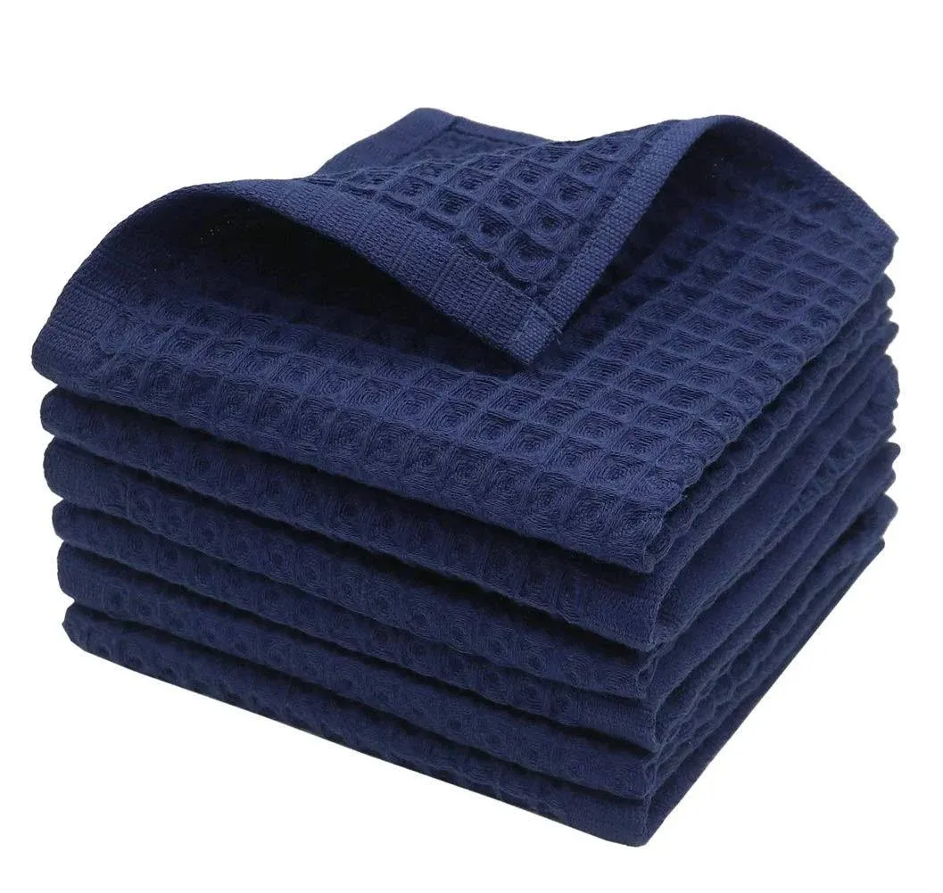 100% Natural Cotton Classic Waffle Weave Dish Cloths Soft Ultra Absorbent Bath H