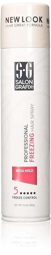 4 Pack Salon Grafix Mega Hold Professional Freezing Hair Spray, 10 Ounces Each