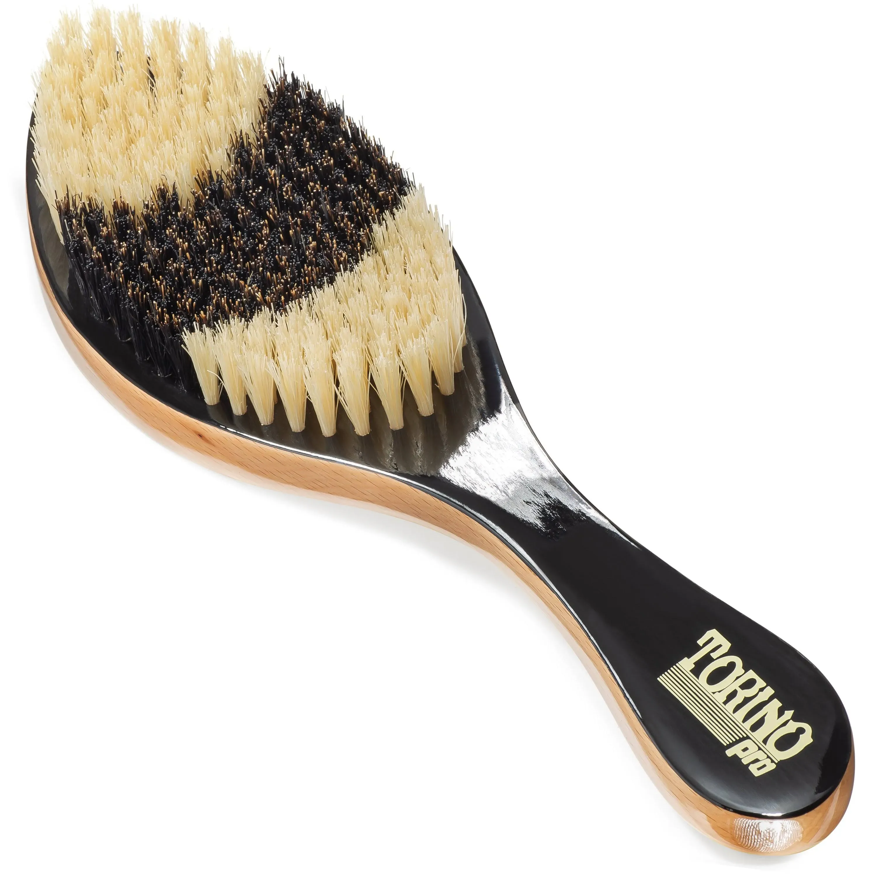 Torino Pro Medium Curve Brush By Brush King - #1640 - Patented Duet Collection- Different color on each side - Curved brush for 360 waves -