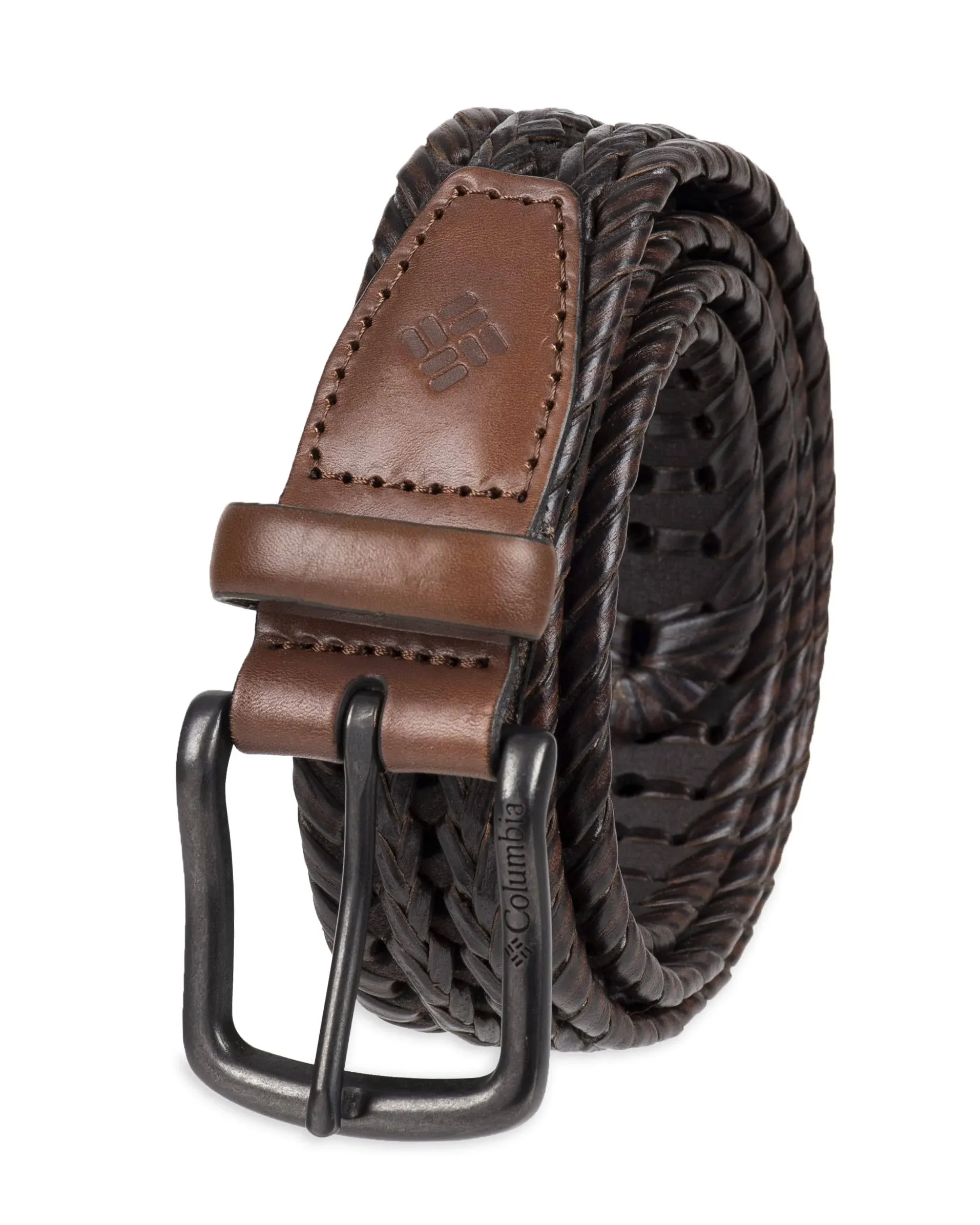 Men&#039;s Columbia Braided Belt from Urban Pipeline Manmade Leather Bronze Buckle