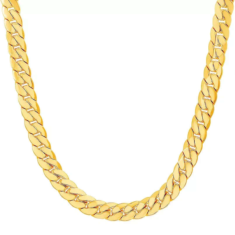 Men's 14k Gold Plated Cuban Chain Necklace