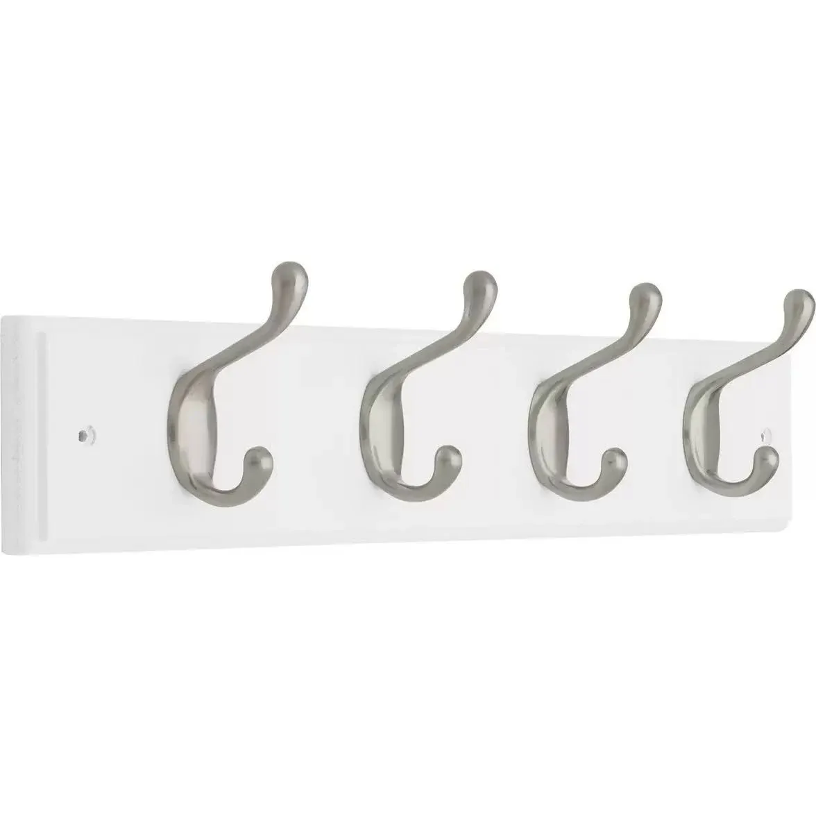 Liberty Hardware 18 in. White and Satin Nickel Heavy Duty Hook Rack