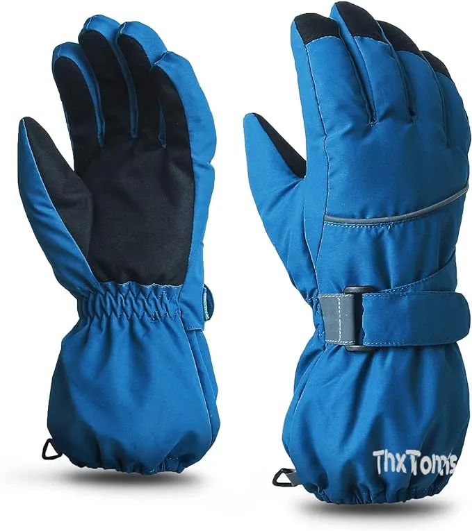 ThxToms Kids Warm Gloves Winter Waterproof Snow Gloves for Ourdoor Sports, Toddler Bulky Ski Gloves for Boys Girls