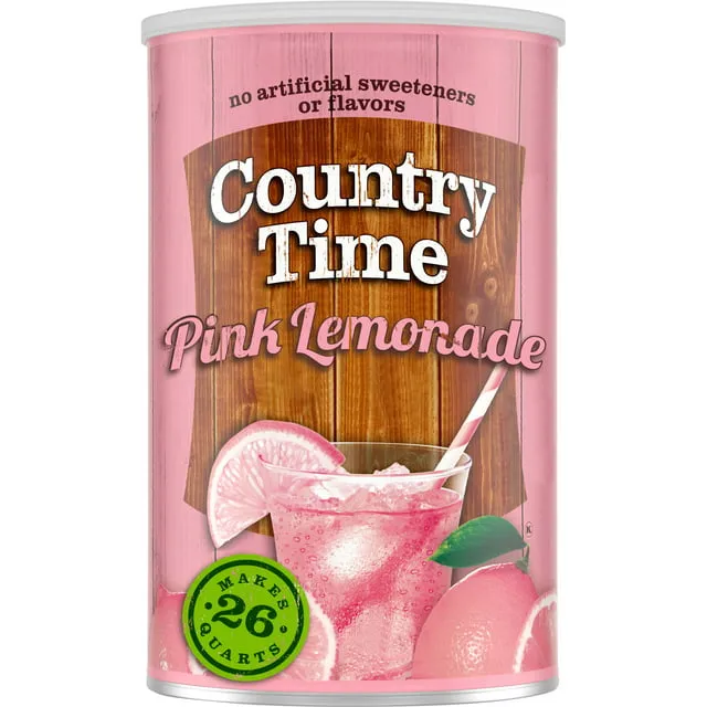 Country Time Pink Lemonade Naturally Flavored Powdered Drink Mix, 63 oz Canister