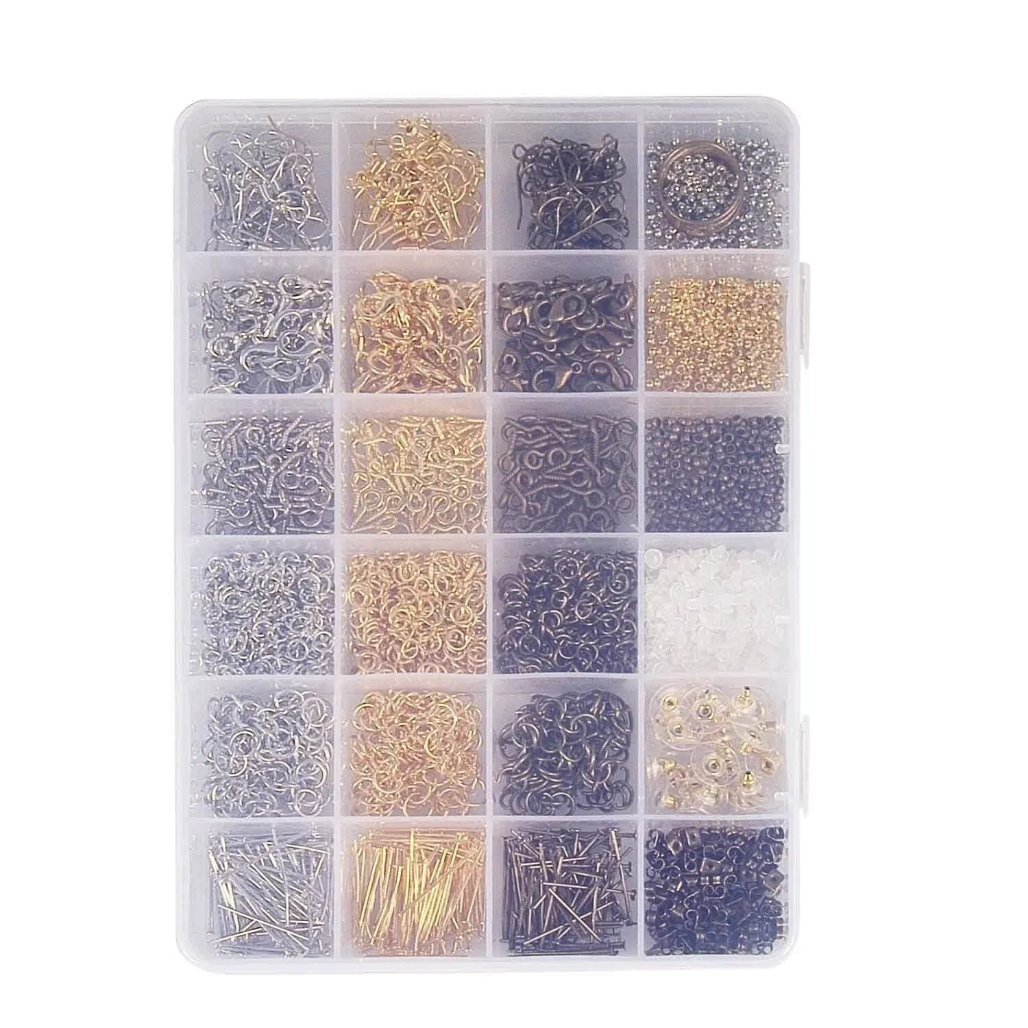 Paxcoo 2880 Pcs Jewelry Making Findings Supplies Kit with Open Jump Rings ...