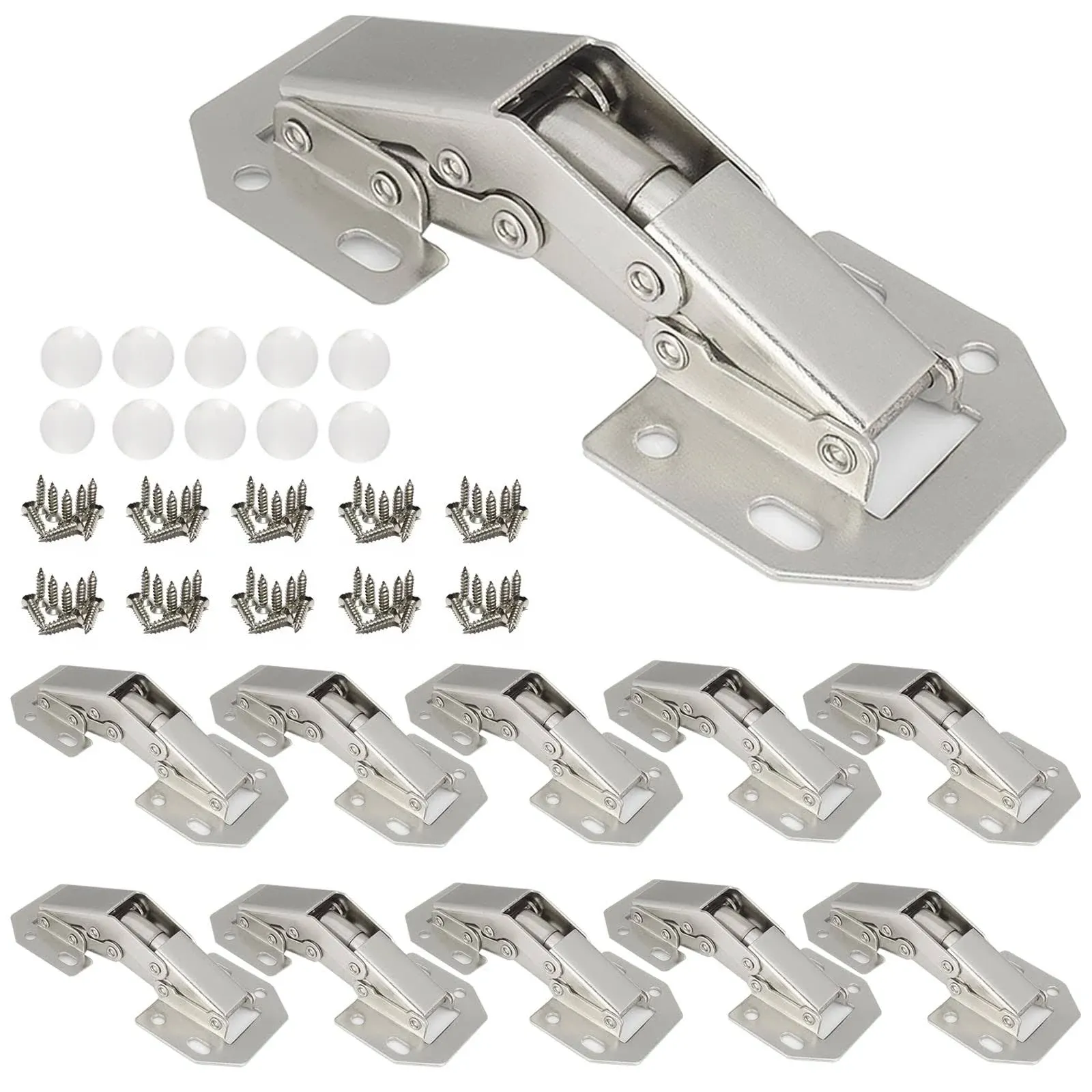 Redya 10 Pack Hidden Kitchen Cabinet Hinges, Concealed Cabinet Hinges 90 Degree ...