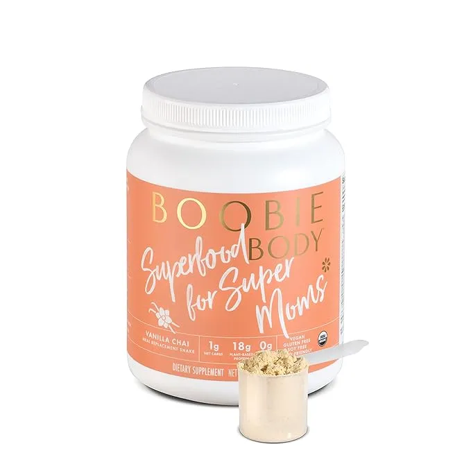 Boobie Body Organic Pregnancy and Lactation Vegan Protein Shake Vanilla Cookie - 21oz/1 Tub