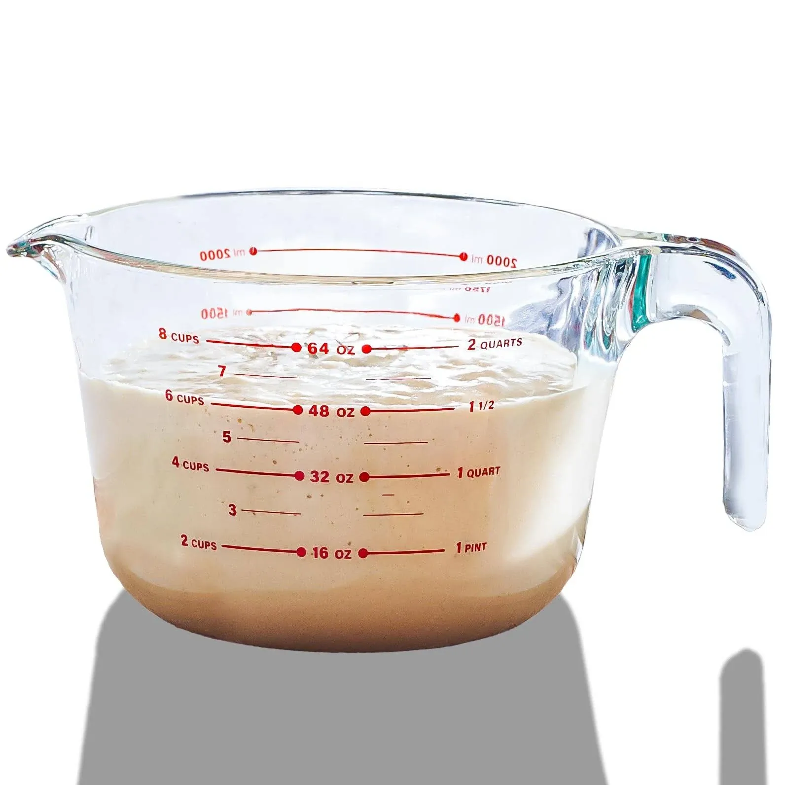 8 Cup Large Glass Measuring Cup - Kitchen Mixing Bowl Liquid Measure Cups Gla