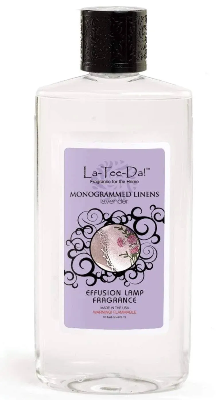 La Tee Da! Effusion Fragrance Refill- Monogrammed Linens Lavender Scent 32 oz.