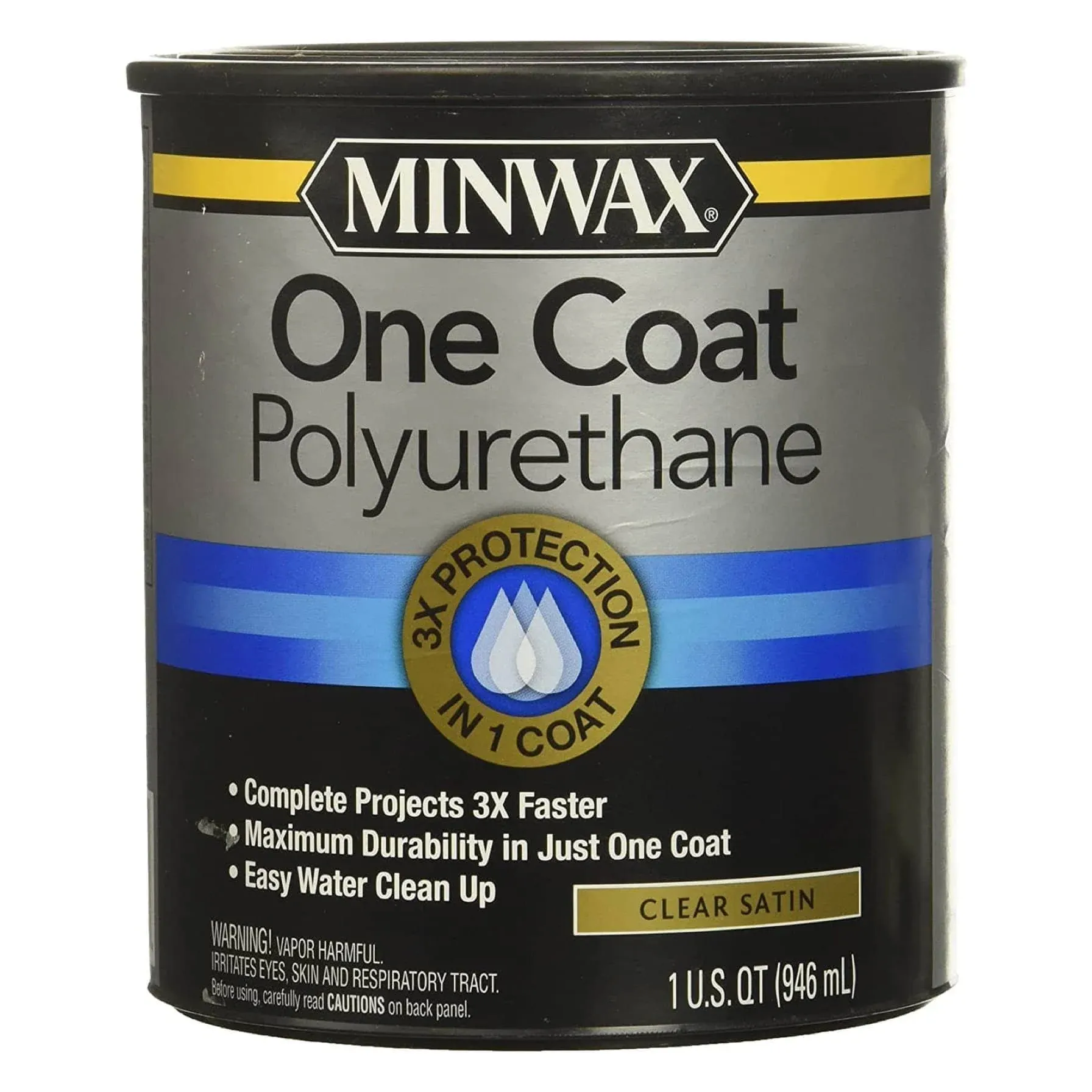 Minwax One Coat Polyurethane Satin, 1-Qt,