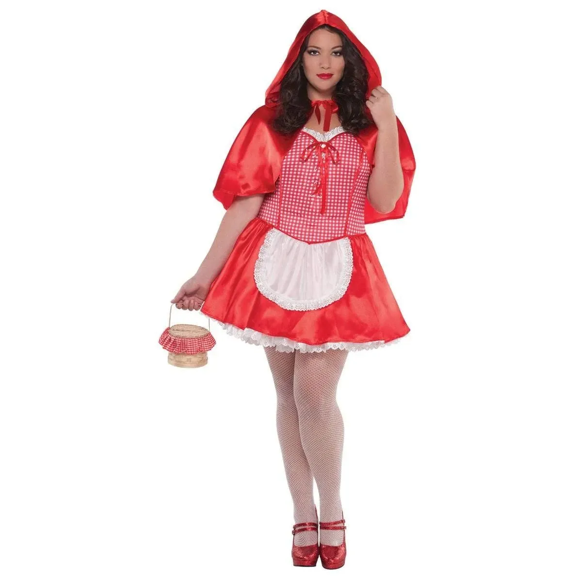 Lil' Red Riding Hood Red/White Polyester Costume - Large (10-12), Stunningly Unique Design & Perfect Fit - Ideal For Parties & Events (1 Pack)