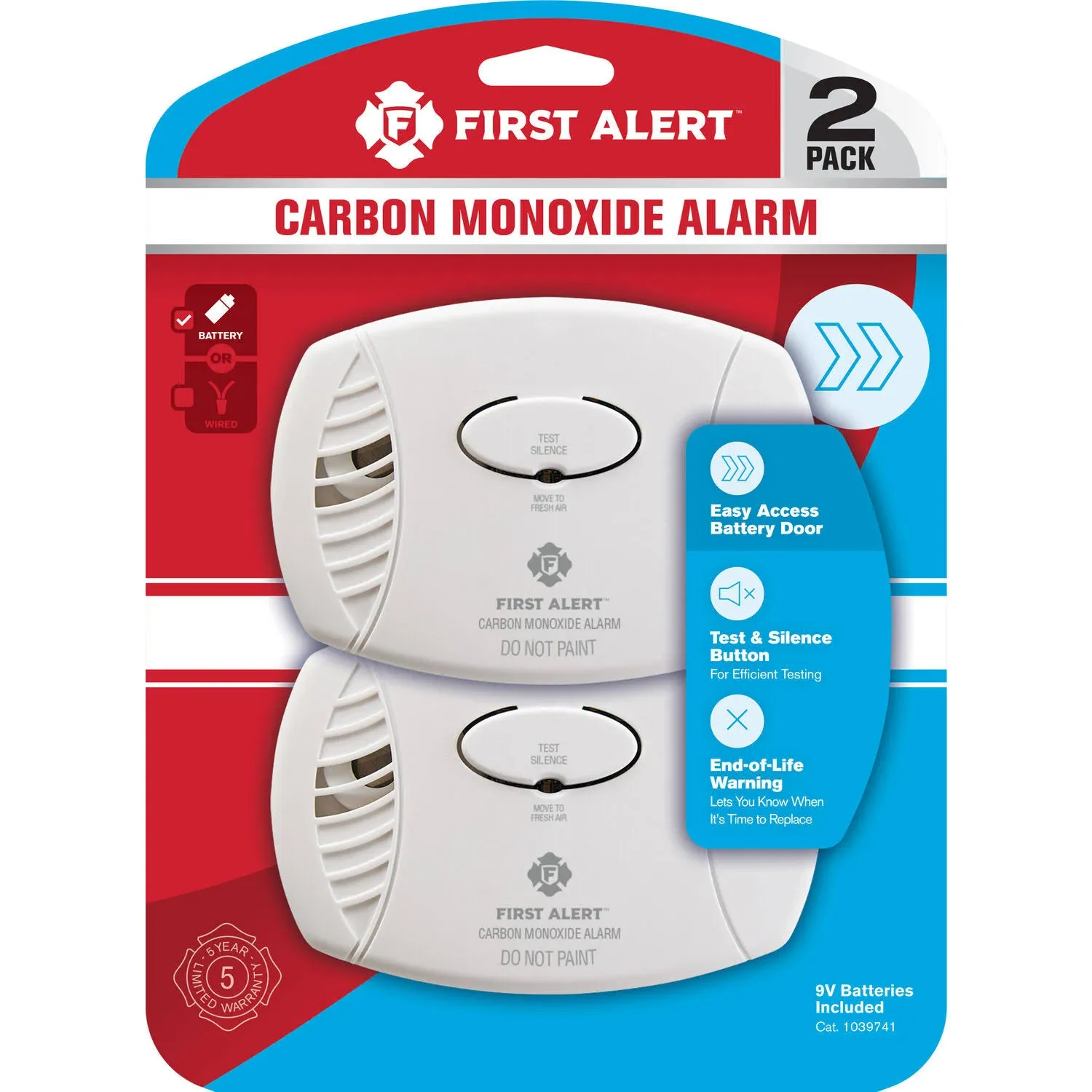 2 Pack First Alert Battery Electrochemica<wbr/>l Carbon Monoxide Alarm New