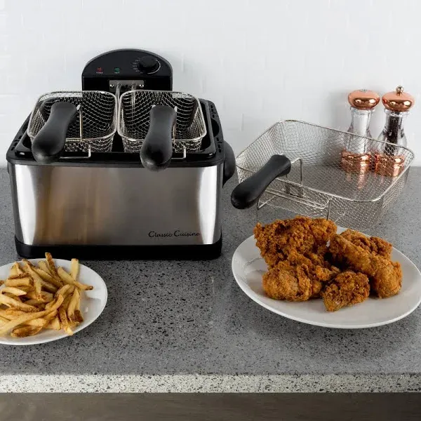 Classic Cuisine - 4.2qt Deep Fryer - Black/Silver