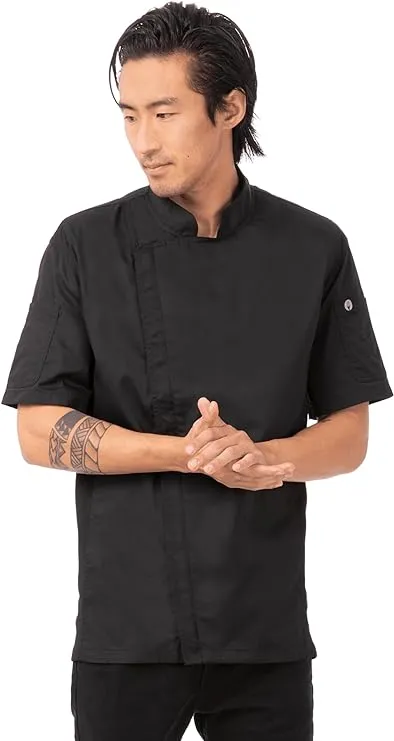 Chef Works Men's Springfield Chef Coat, Black, Medium