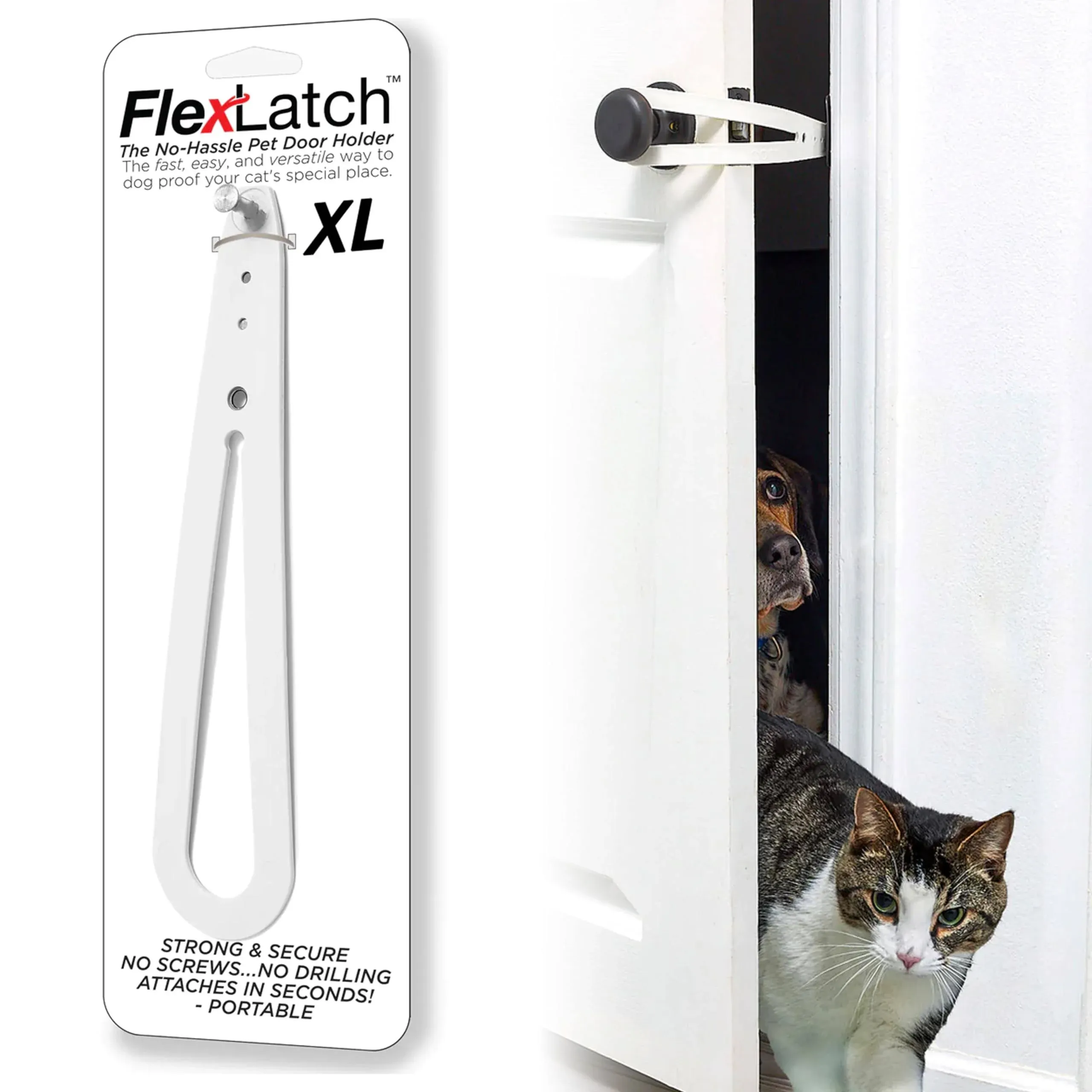 FlexLatch Cat Door Holder Latch - Extra Large Cat Door Alternative Installs Fast ...