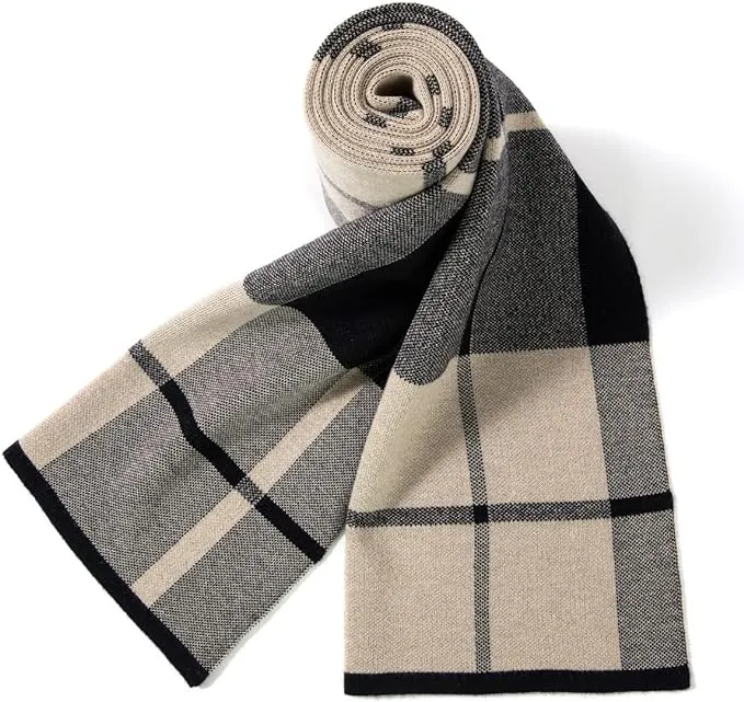 Villand Men's Australian Merino Wool Tartan Knitted Scarf