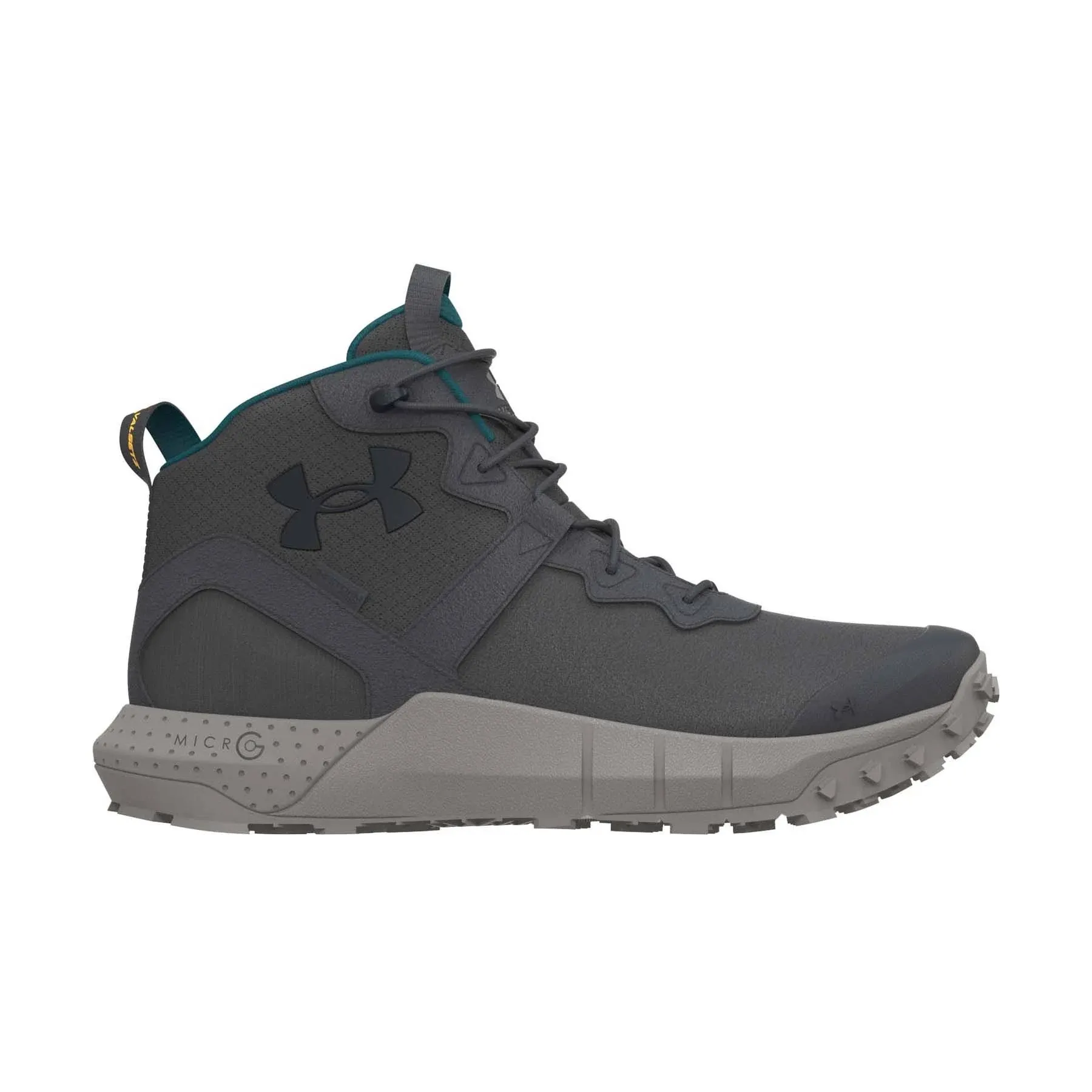 Under Armour Men's Jet Gray Micro G Valsetz Trek Mid Leather Waterproof Tactical ...