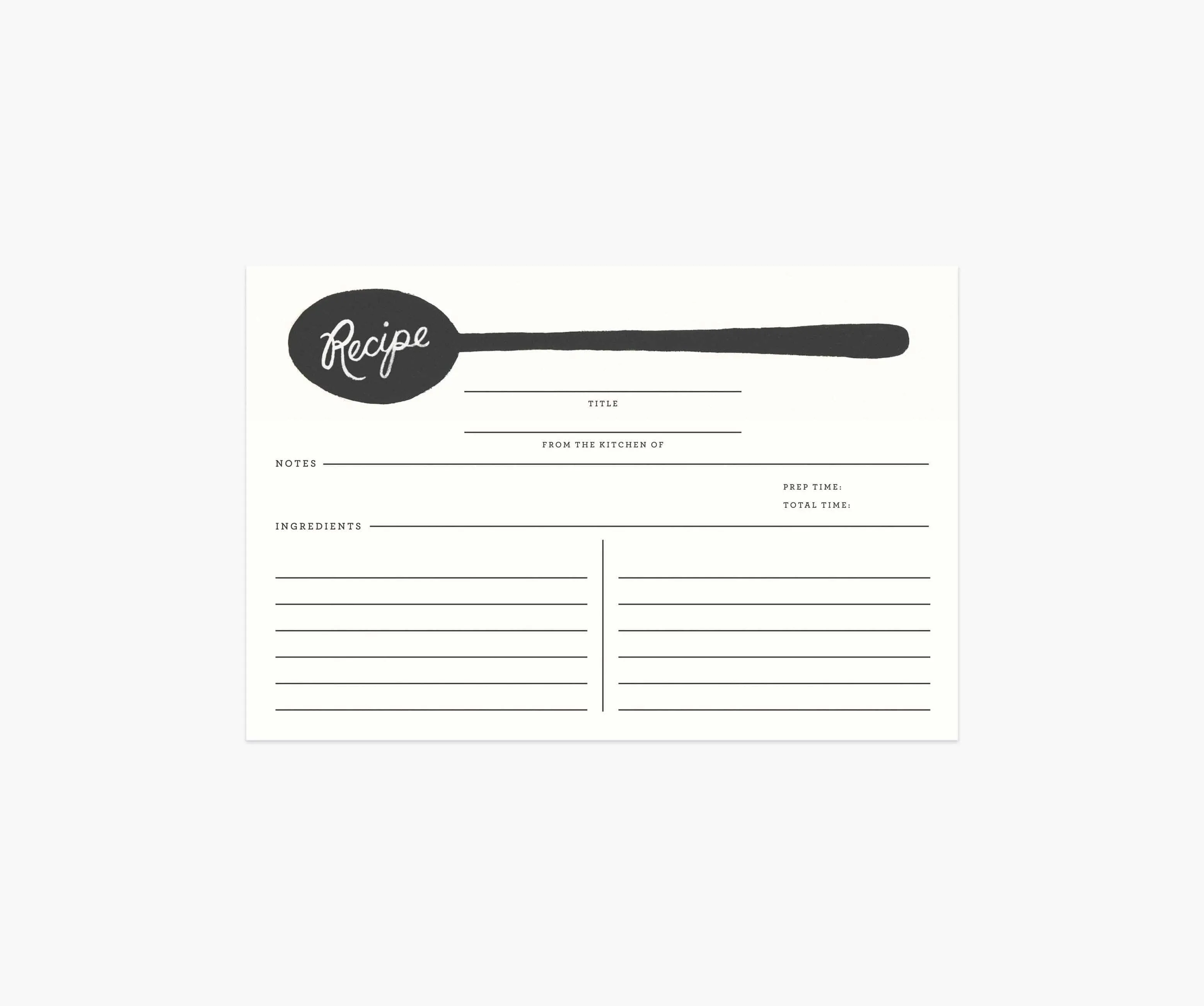 Rifle Paper Co. Charcoal Spoon Recipe Cards