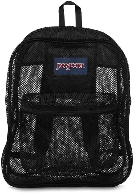 JanSport Mesh Pack - See Through Backpack Ideal for Class, Work, Travel, or Beach Outings, Black